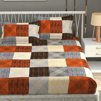 Homefab India 140 TC Microfiber Double Printed Flat Bedsheet(Pack of 1, Multicolor)