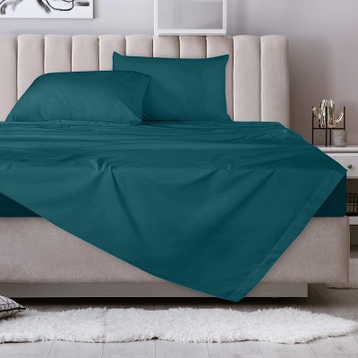 CULTIVER 1800 TC Microfiber Single Solid Flat Bedsheet(Pack of 1, Teal)