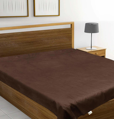 FORMONIK Polyester Double Flat 200 TC Solid Bedsheet(Pack of 1, Brown)