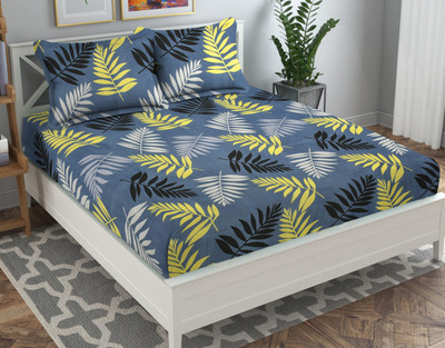 Flipkart SmartBuy 160 TC Microfiber Double Printed Flat Bedsheet(Pack of 1, Grey)