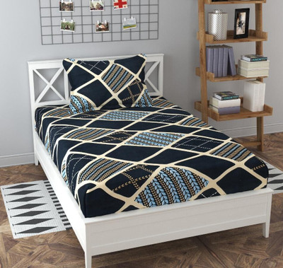 Delight Zone 170 TC Cotton Single Printed Flat Bedsheet(Pack of 1, Multicolor)