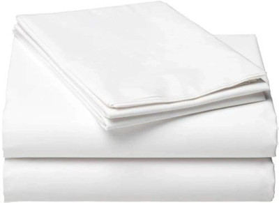 DESI DHANG 140 TC Cotton Single Solid Flat Bedsheet(Pack of 1, White)