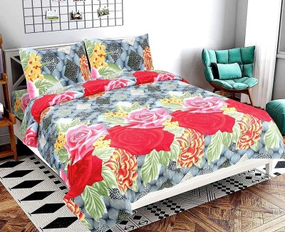 CECARO 144 TC Polycotton Double 3D Printed Flat Bedsheet(Pack of 1, Multicolor16)