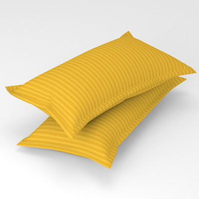 Gharsaaz Polycotton Pillows Cover(43 cm*67 cm, Pack of 2, Yellow)