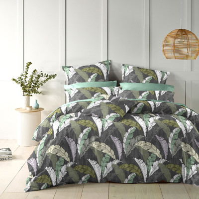 Apala 280 TC Microfiber Double Printed Flat Bedsheet(Pack of 1, Grey Color 1 Double Bedsheet-90X100inch with 2 Pillow Cover-17X27inch,No filler)