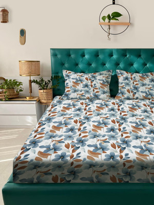 ROSARA HOME Microfiber Queen Flat 180 TC Printed Bedsheet(Pack of 1, Multicolor2)