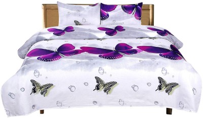 Delight Zone 144 TC Polycotton Queen 3D Printed Flat Bedsheet(Pack of 1, Multicolor)