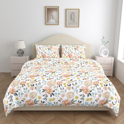 haus & kinder Cotton Double Flat 144 TC Floral Bedsheet(Pack of 1, Multicolor)