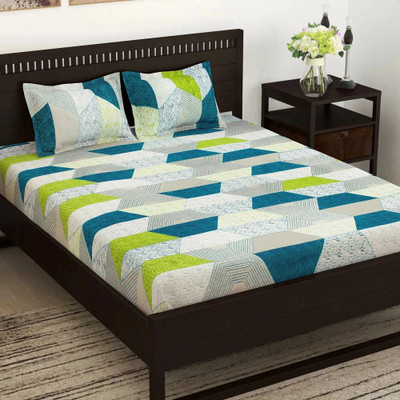 Flipkart SmartBuy Cotton Double Flat 104 TC Jaipuri Prints Bedsheet(Pack of 1, Multicolor)