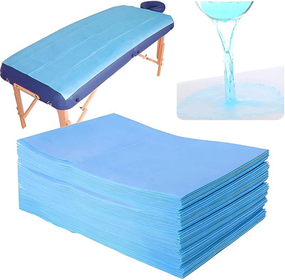 WOHLSTAND 30 TC Microfiber Single Solid Flat Bedsheet(Pack of 10, Blue)