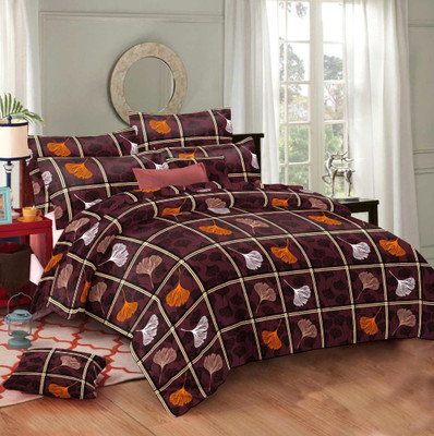 MORADO 180 TC Polycotton Double Geometric Flat Bedsheet(Pack of 1, Multicolor)