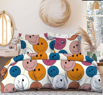 Arisha traders Cotton King Fitted (Elastic) 250 TC Printed Bedsheet(Pack of 1, Multicolor)