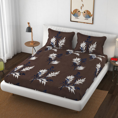 vesture Velvet, Woolen King Flat 320 TC Floral Bedsheet(Pack of 1, WB_18)