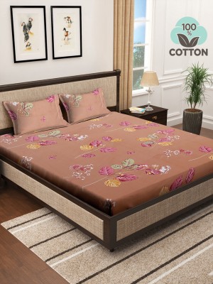 Klotthe 400 TC Cotton Single Printed Flat Bedsheet(Pack of 1, Multicolor)