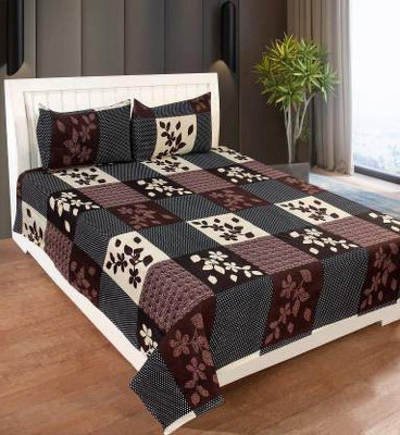 Aciloc Microfiber Double Flat 220 TC Checkered Bedsheet(Pack of 1, Multicolor)