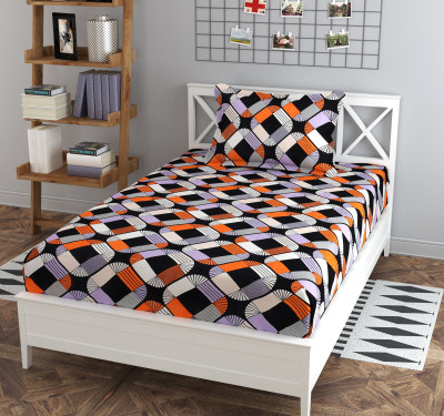 Shivi Creation 175 TC Microfiber Single Checkered Flat Bedsheet(Pack of 1, Multicolor)