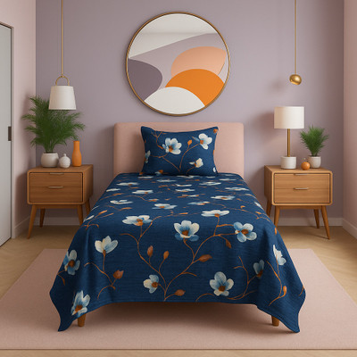 SCHp Woolen, Velvet Single Flat 240 TC Printed Bedsheet(Pack of 1, B_69)