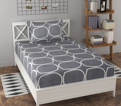 Shivi Creation 170 TC Cotton Single Printed Flat Bedsheet(Pack of 1, Multicolor)