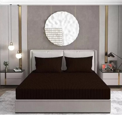 Comfolust 295 TC Microfiber Double Solid Flat Bedsheet(Pack of 1, Brown)