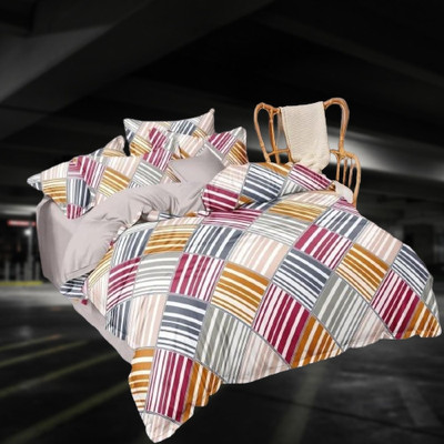 Yashi decor Cotton Double Flat 160 TC Abstract Bedsheet(Pack of 1, Multicolor)