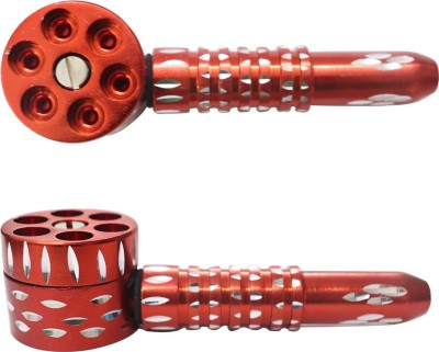 GREENS 5 Inch Six Shooter Red Smoking Metal Chillum Mouth Tip Beer Bong Funnel(60 mll)