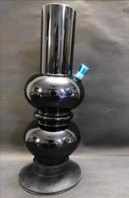 MFTONLINE MFT ONLINE 12 INCH ACRYLIC METALIC BLACK DOUBLE BALL GOLDEN WATER BONG Beer Bong Funnel(350 mll)