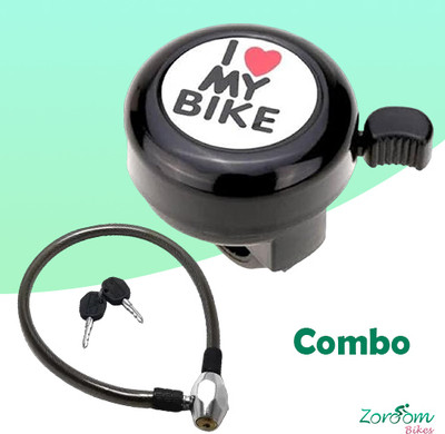 Zoroom Combo Cycle Chain Lock & Bell(Black)