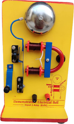 SMEI Electric Bell Demonstration Model on Wooden Stand/Physics Lab Item/Laboratory Bell(Yellow)