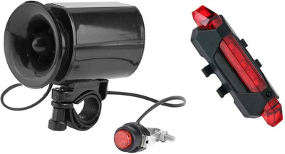 Gymisa Electronic Horn for Bicycle Bell With Back Red Break Light Bell(Black, Red)