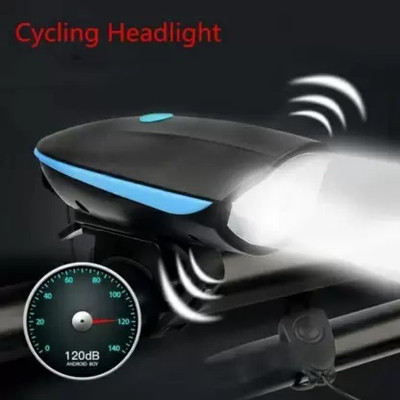 ADONYX USB Rechargeable Bike Horn And Light 140 DB with Super Bright Light 3 Mode Bell(Blue)