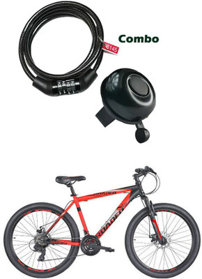 E-Shoppe Cycle Bell & 4 Digit Combination Number Lock ForRoadeo A75 Bell(Black)