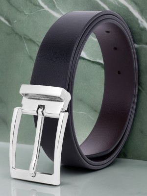 KILLER Men Formal Black Texas Leatherite Reversible Belt