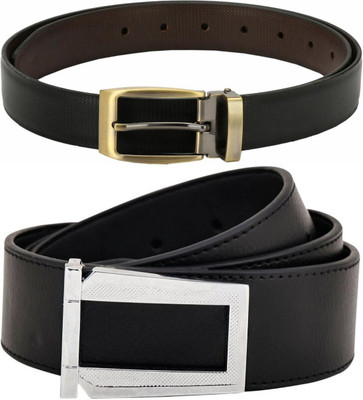 Pacific Gold Men Formal Black Artificial Leather Belt