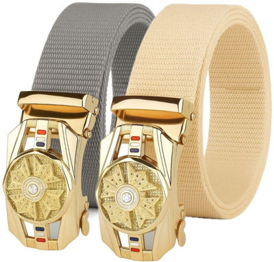 BPRIED Men Casual, Party Beige Nylon Belt