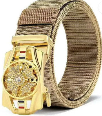 LEATHERTONE Men Casual, Evening, Formal Beige Nylon Belt