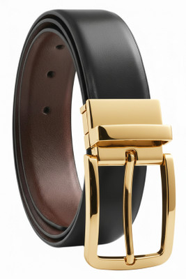LAER Men & Women Casual, Evening, Formal, Party Black Genuine Leather Reversible Belt
