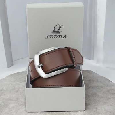 LOOPA Men Formal, Casual, Evening, Party Brown Genuine Leather Belt