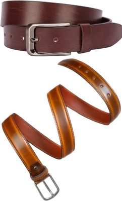 Jungler Men Evening, Party, Formal, Casual Brown, Tan Genuine Leather Belt