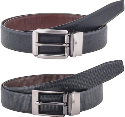 Pacific Gold Men Formal Brown, Black Artificial Leather Belt