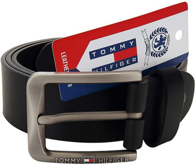 THB Men Party Black Genuine Leather Belt