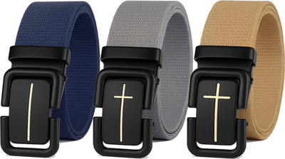 JK Leather Men Casual Multicolor Nylon Belt