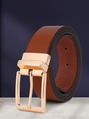 HENEDA Men Formal Tan Genuine Leather Belt