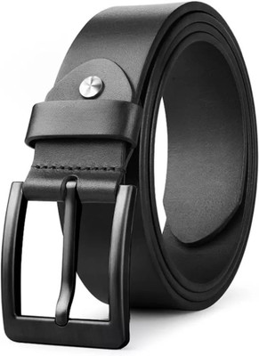 LOOPA Men Formal Black Genuine Leather Belt