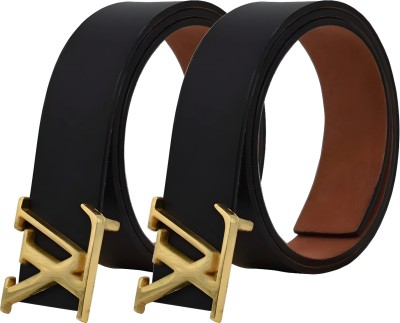 FITKNOT Men & Women Party, Casual Black Artificial Leather Belt