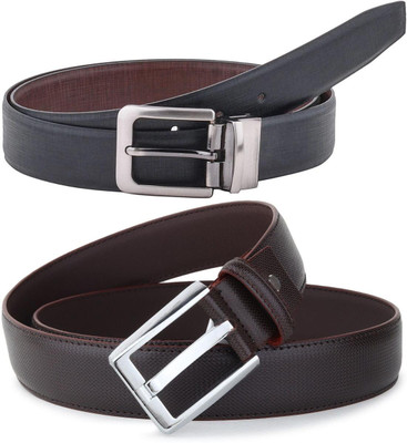 Pacific Gold Men Formal Brown, Black, Brown Artificial Leather Belt