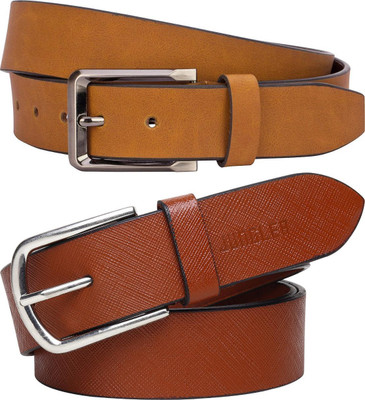 Jungler Men Evening, Party, Formal, Casual Brown, Tan Genuine Leather Belt