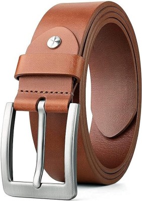 PROVOGUE Men Casual, Evening, Formal, Party Tan Genuine Leather Belt