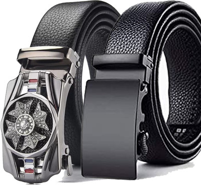 SHOPBREAK Men Casual Black Artificial Leather Belt