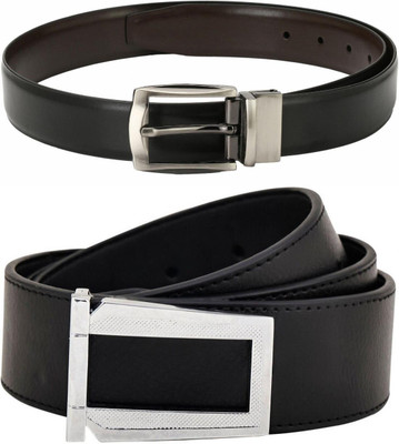 Pacific Gold Men Formal Brown, Black Artificial Leather Belt