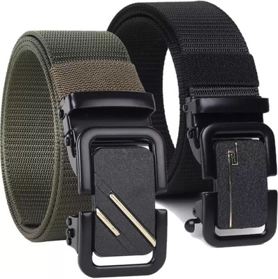 Kalsi Men Brown, Black Nylon Belt